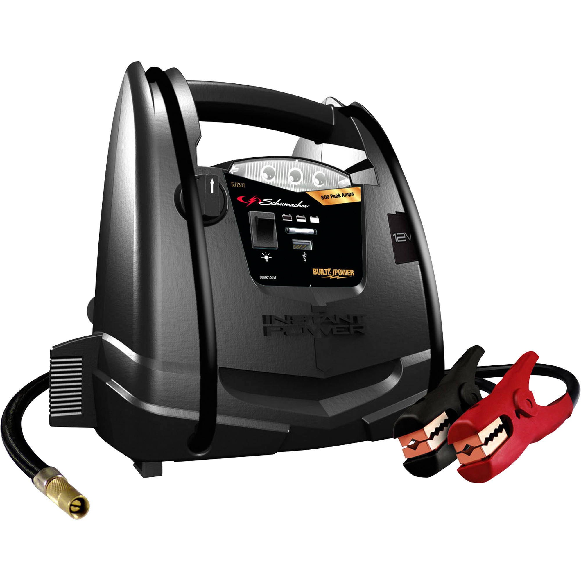 Schumacher Jump Starter and Portable Power Pack with Air Compressor, 800 Peak Amps, 12V, Model# SJ1331